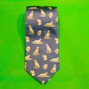 New: English Men's Silk Tie (Yellow Lab)